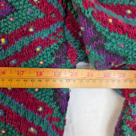 80s Handknit Sweater Size Medium Boho Cottage Geometric Vintage Deadstock - Picture 5 of 6